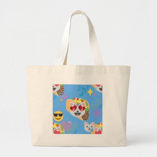 taco cat emoji grote tote bag (Voorkant)