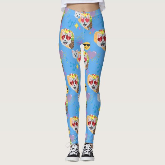 Taco Cat Emoji-leggings Leggings (Voorkant)