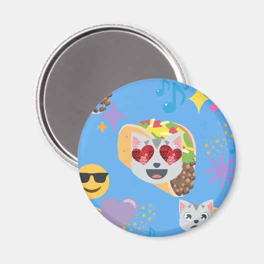 taco cat emoji magneet (Voorkant / Achterkant)