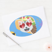 taco cat emoji ovale sticker (Envelop)