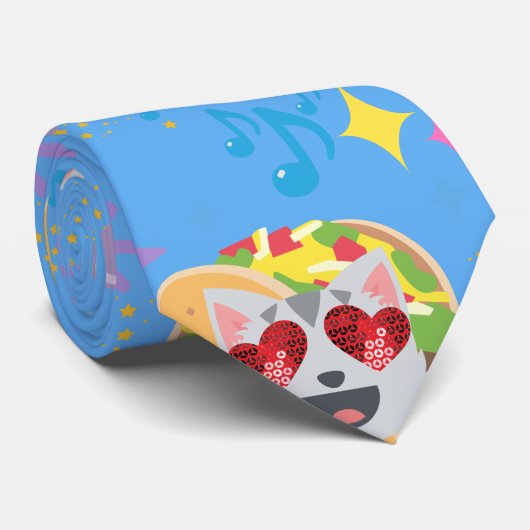 taco cat emoji stropdas (Opgerold)