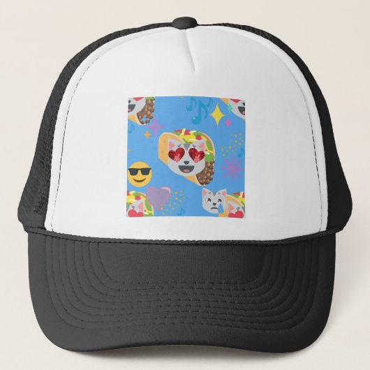 taco cat emoji trucker pet (Voorkant)