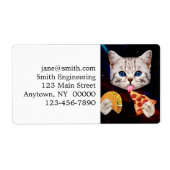 Taco, Cat en pizza Etiket (Voorkant)