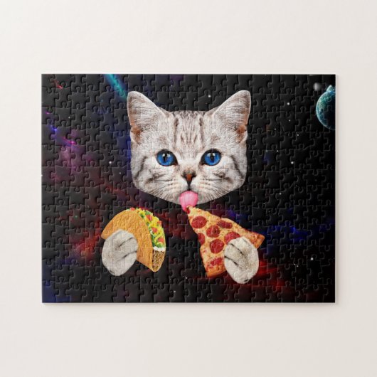 Taco, Cat en pizza Legpuzzel (Horizontaal)