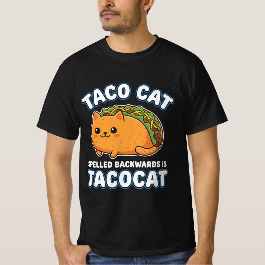 Taco Cat Line Art Aesthetic Funny Modern T-SHIRT (Voorkant)