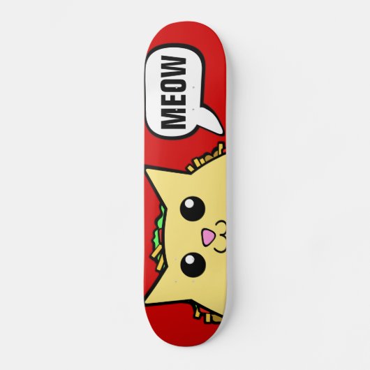 Taco Cat Meow Red Persoonlijk Skateboard (Voorkant)
