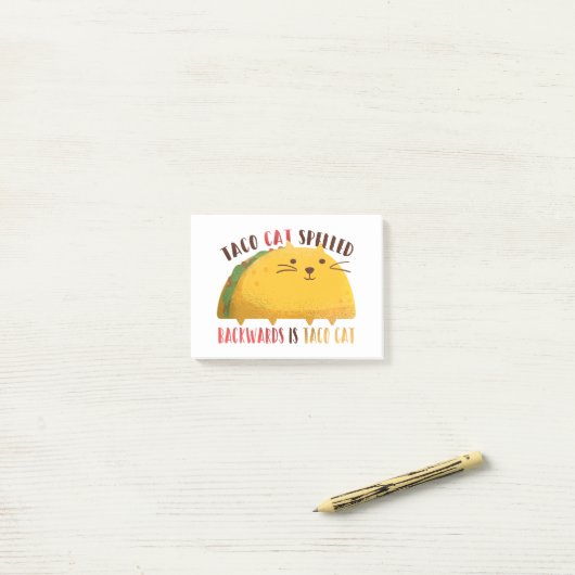 Taco Cat Palindrome Post-it® Notes (Op bureau)