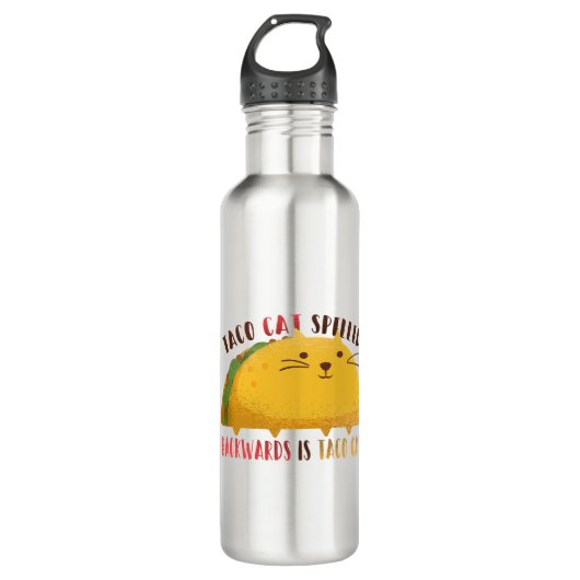 Taco Cat Palindrome Waterfles (Voorkant)