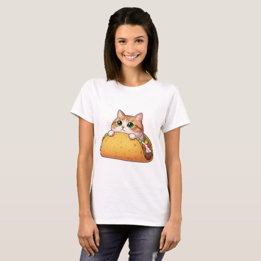 Taco Cat | Schattige Kat in een taco | Perfect sma T-shirt (Voorkant volledig)