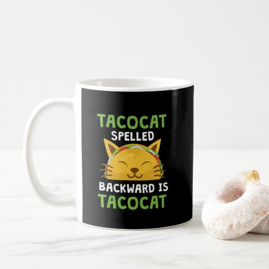 Taco Cat Spelling Backwards is Taco Cat Funny Quot Koffiemok (Met donut)