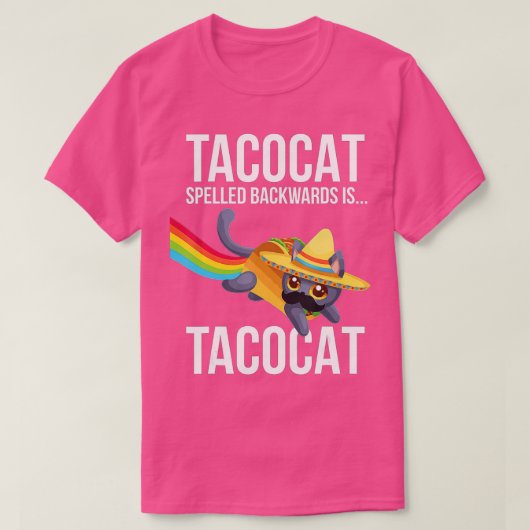 Taco Cat Spelling Backwards Palindrome - Funny Cat T-shirt (Design voorkant)