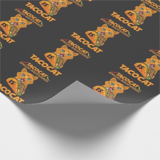 Taco Cat Spelling Backwards Tacocat Mexican Food Cadeaupapier (Hoek)