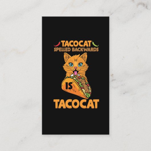 Taco Cat Spelling Backwards Tacocat Mexican Food Visitekaartje (Voorkant)