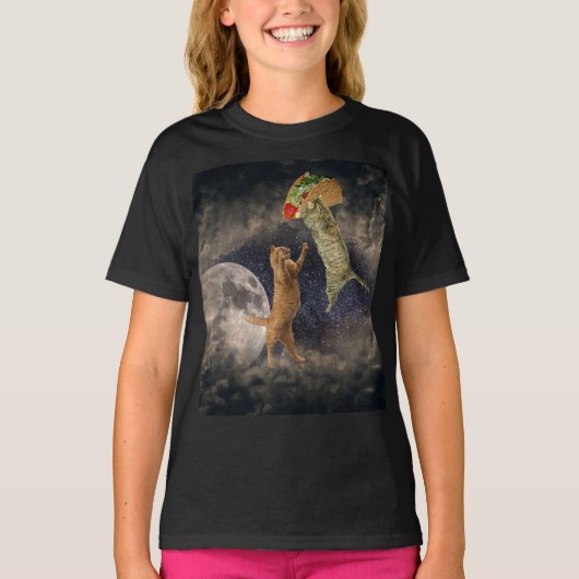 Taco Cats & the Moon & Universe T-shirt voor meisj (Voorkant)