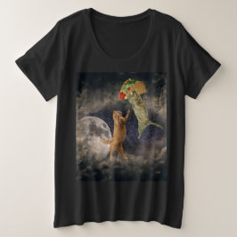 Taco Cats & the Moon & Universe Women's Plus-Shirt Grote Maat T-shirt