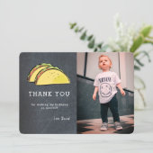 Taco Chalkboard Foto Verjaardag Dank u Kaart (Staand voorkant)