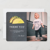 Taco Chalkboard Foto Verjaardag Dank u Kaart (Voorkant)