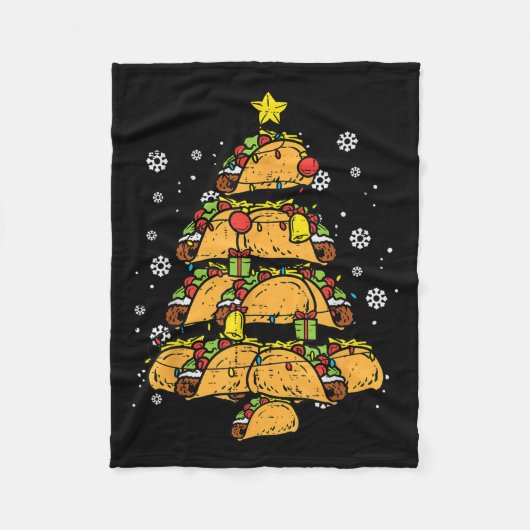 Taco Christmas Tree Xmas Mexican Food Fleece Deken (Voorkant)