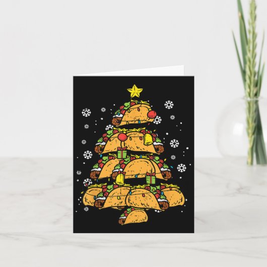 Taco Christmas Tree Xmas Mexican Food  Kaart (Voorkant)