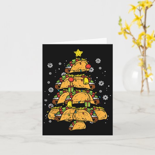 Taco Christmas Tree Xmas Mexican Food  Kaart (Gele Bloem)