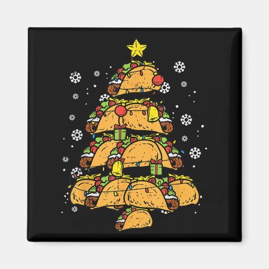 Taco Christmas Tree Xmas Mexican Food Magneet (Voorkant)