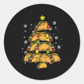 Taco Christmas Tree Xmas Mexican Food  Ronde Sticker (Voorkant)