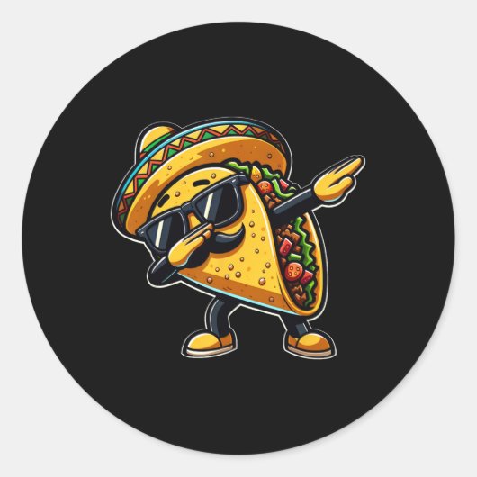 Taco Cinco De Mayo Grappige Mexicaanse Vaderdag Ronde Sticker (Voorkant)
