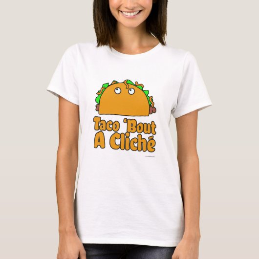 Taco Cliche Funny Cartoon Humor Design T-shirt (Voorkant)