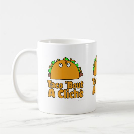 Taco Cliche Slogan Cartoon Humor Design Koffiemok (Links)