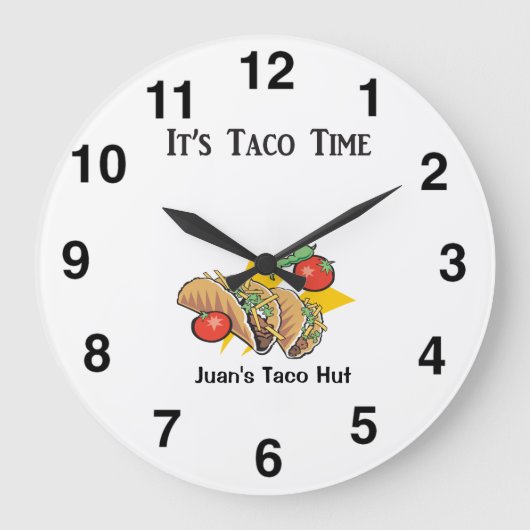 Taco Clock - Mexicaanse Restaurant Wall Clock Grote Klok (Voorkant)