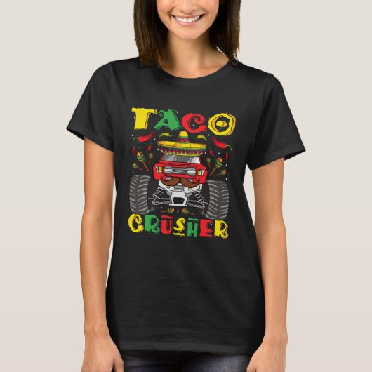 Taco Crusher Monster Truck Toddler Boys Cinco De M T-shirt (Voorkant)