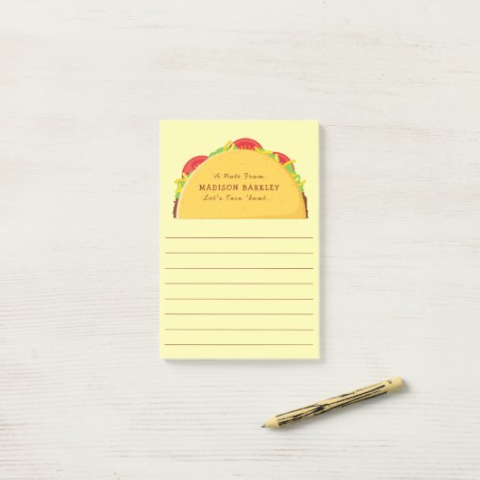 Taco Cute Kinder Post-it® Notes (Op bureau)