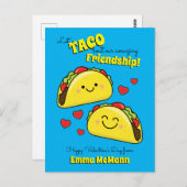 Taco Cute Kinder Valentijnsdag Friendship Briefkaa Briefkaart (Voorkant / Achterkant)