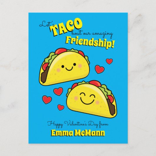 Taco Cute Kinder Valentijnsdag Friendship Briefkaa Briefkaart (Voorkant)