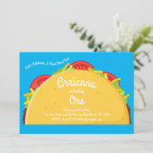 Taco Cute Mexicaans Eten Kinderen 1e Verjaardagsfe Kaart (Staand voorkant)