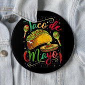 Taco de Mayo Cinco de Mayo Mannen Vrouwen Mexicaan Ronde Button 6,0 Cm (In situ)