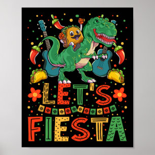 Taco Dinosaur Cinco De Mayo Taco Shirt Boys Kinder Poster