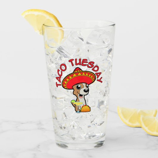 Taco Dinsdag Chihuahua Tall Glass Glas (Voorkant ijs)