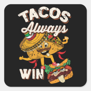 Taco Dinsdag Cinco de Mayo Taco Grafisch Vierkante Sticker