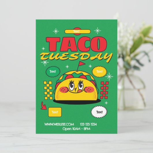Taco Dinsdag Flyer Kaart (Staand voorkant)