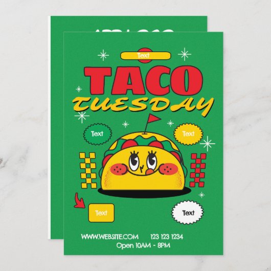 Taco Dinsdag Flyer Kaart (Voorkant / Achterkant)