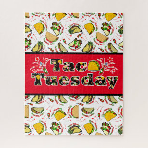 Taco Dinsdag Harde en Zachte Tacos en Hete Saus Legpuzzel