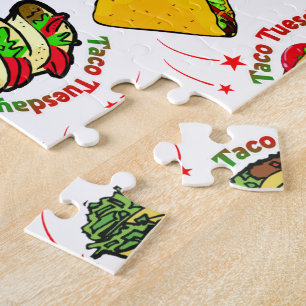 Taco Dinsdag Harde en Zachte Tacos en Hete Saus Legpuzzel