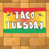 Taco Dinsdag in heldere kleuren Spandoek