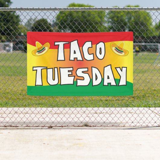 Taco Dinsdag in heldere kleuren Spandoek (Insitu)