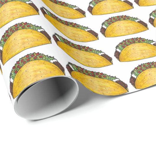 Taco Dinsdag Mexicaanse Tacos Tex Mex Voedsel Cadeaupapier (Rol Hoek)