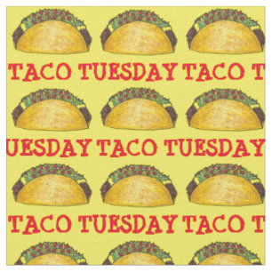 Taco Dinsdag Mexican Food Tacos Yellow Fabric Stof