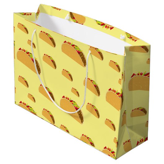 Taco Dinsdag Ontwerp - Gift Bag - Groot Groot Cadeauzakje (Achterkant Gekanteld)