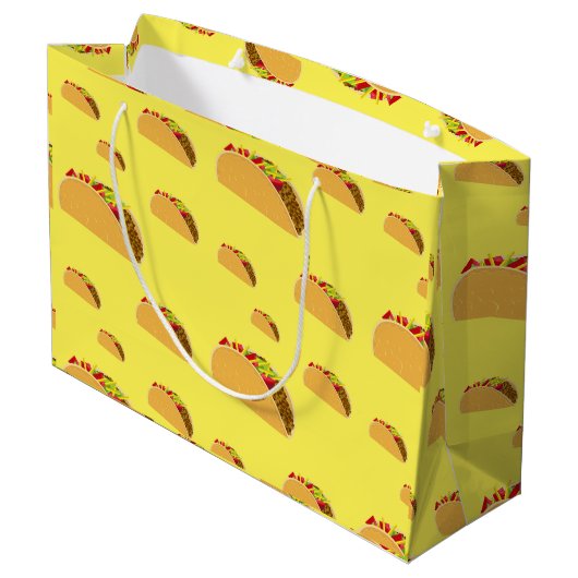 Taco Dinsdag Ontwerp - Gift Bag - Groot Groot Cadeauzakje (Achterkant Gekanteld)