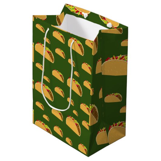 Taco Dinsdag Ontwerp - Gift Bag - Middelgroot Medium Cadeauzakje (Voorkant Gekanteld)